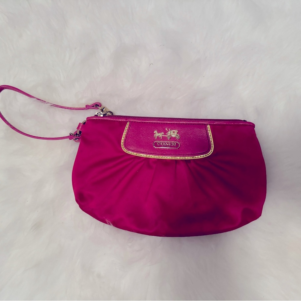 Coach Vintage Hot Pink Satin Wristlet
